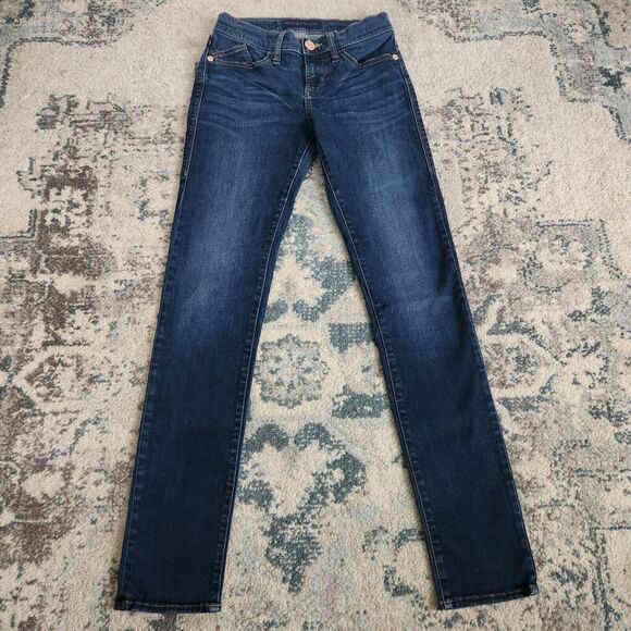 Rock & Republic Denim - Rock & Republic Womens Size 4 Berlin Embroidered Pockets Blue Straight Jeans